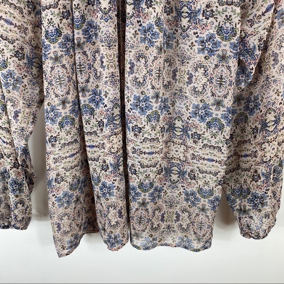 CAbi Siena Floral Sheer Boho Peasant Blouse 5028 - Picture 6 of 12